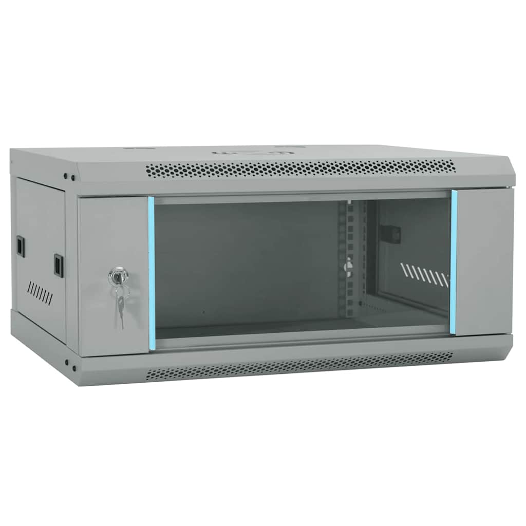 vidaXL Szafa sieciowa z przechowywaniem Szary 60 x 35 x 28 cm Stal