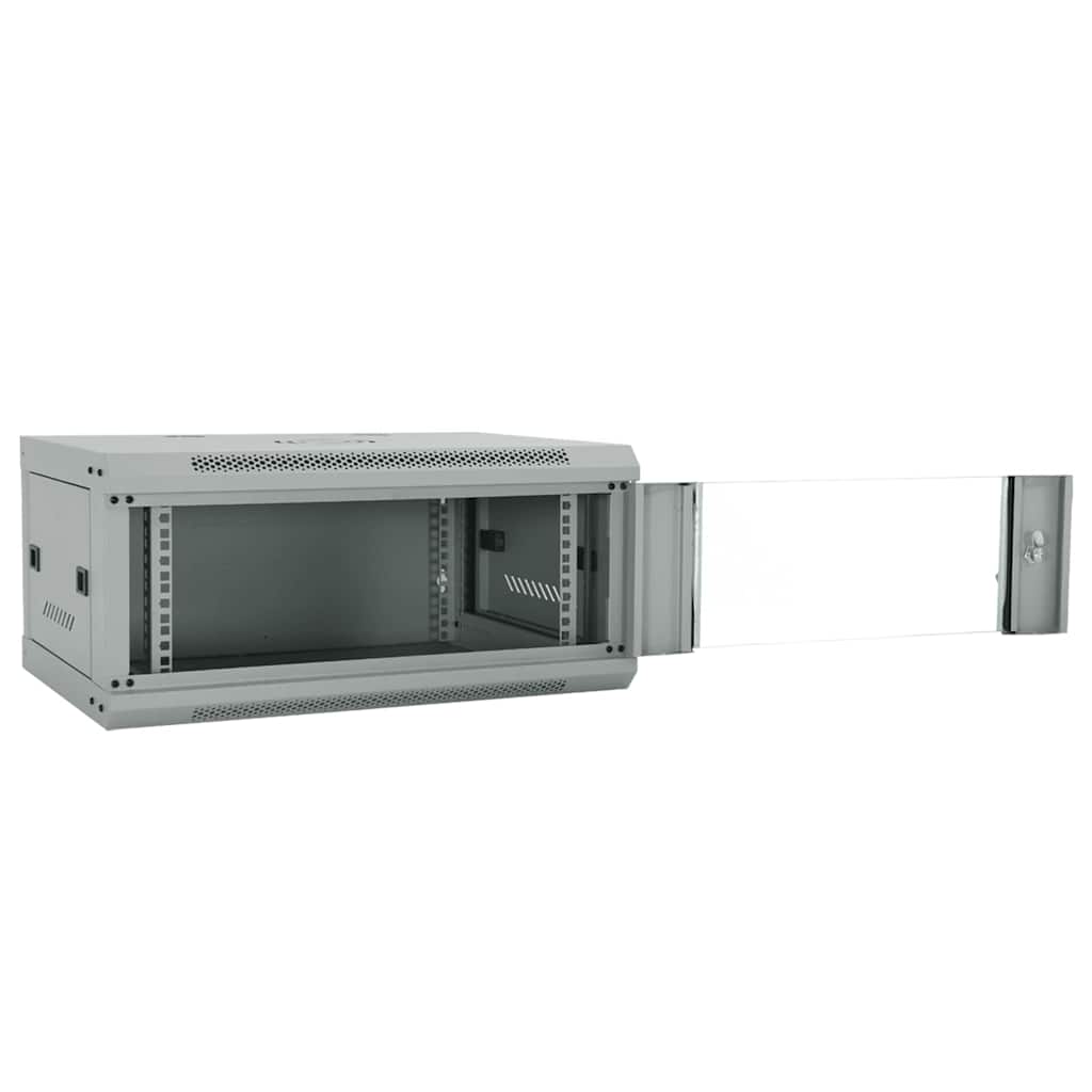 vidaXL Szafa sieciowa z przechowywaniem Szary 60 x 35 x 28 cm Stal