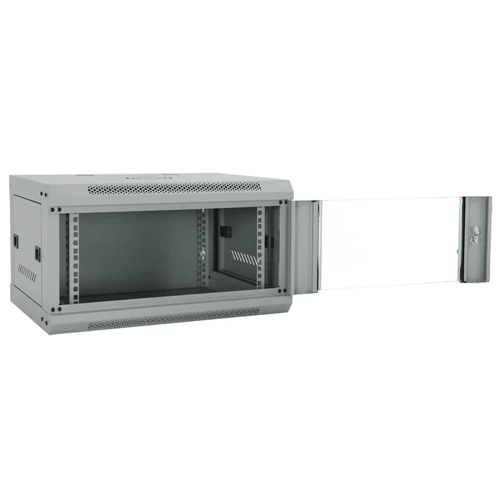vidaXL Szafa sieciowa z przechowywaniem Szary 60 x 45 x 35 cm Stal