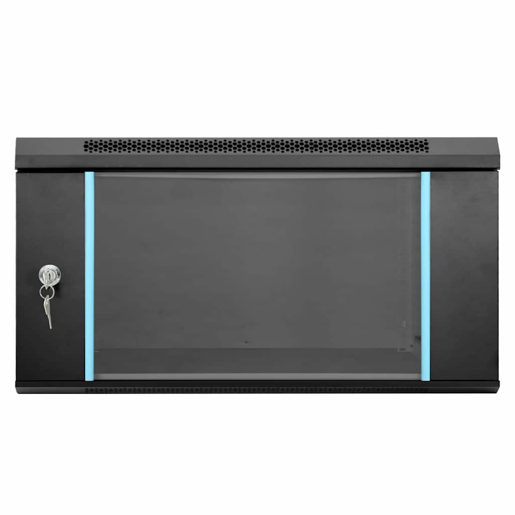 vidaXL Szafa sieciowa z przechowywaniem Czarny 60 x 60 x 35 cm Stal