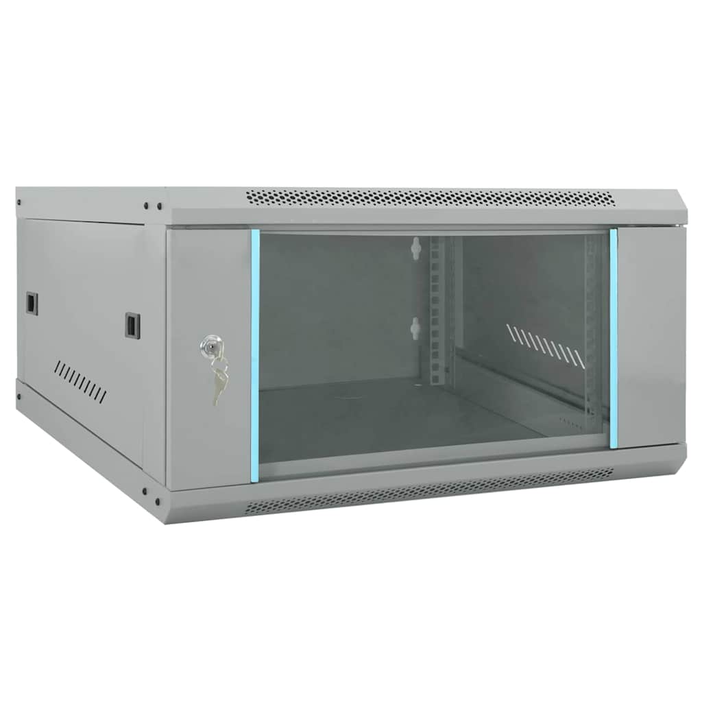 vidaXL Szafa sieciowa z przechowywaniem Szary 60 x 60 x 35 cm Stal