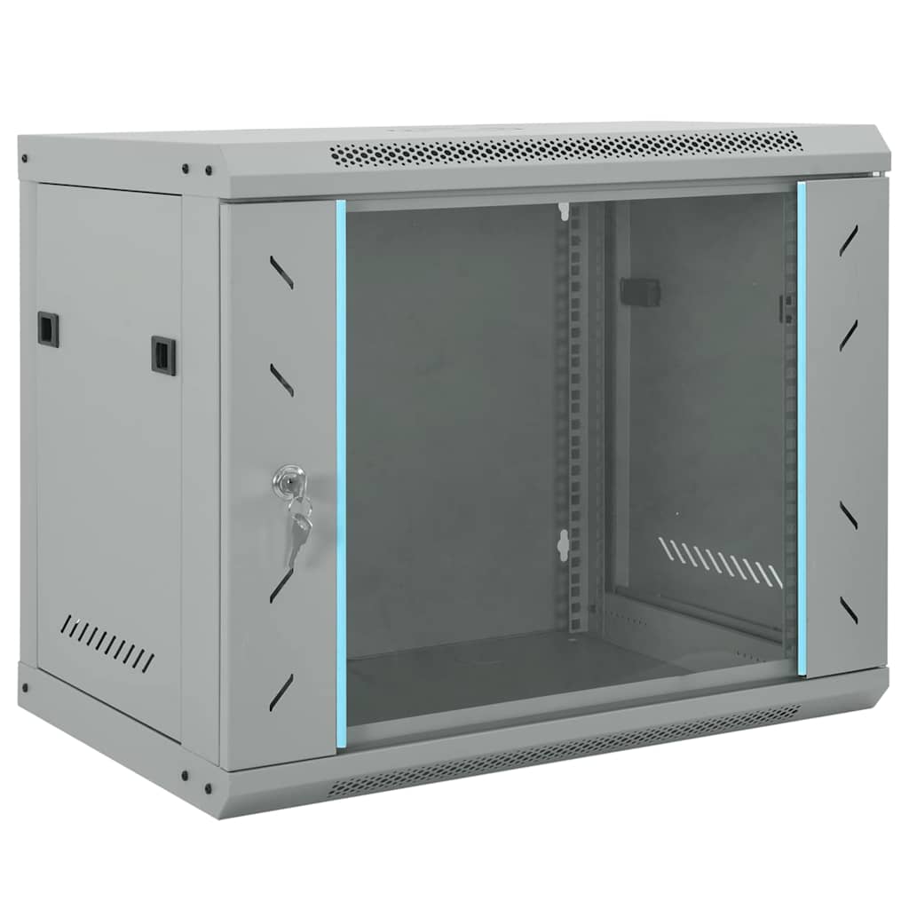 vidaXL Szafa sieciowa z przechowywaniem Szary 60 x 45 x 50 cm Stal