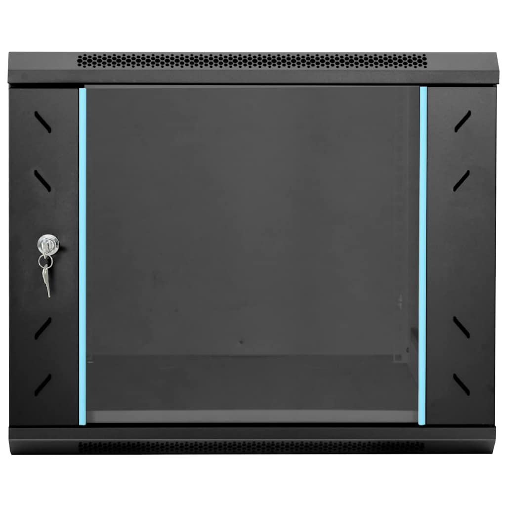 vidaXL Szafa sieciowa z przechowywaniem Czarny 60 x 60 x 50 cm Stal