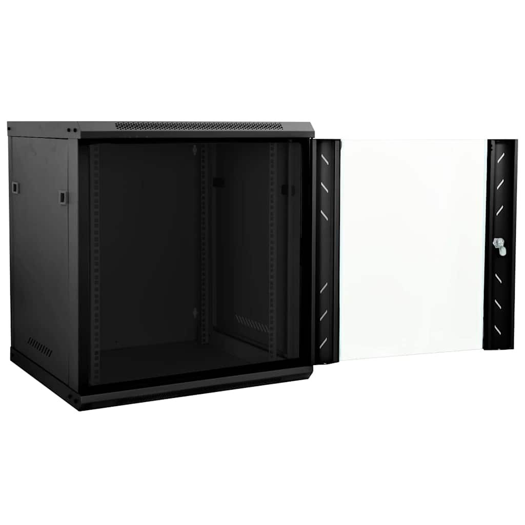 vidaXL Szafa sieciowa z przechowywaniem Czarny 60 x 45 x 65 cm Stal