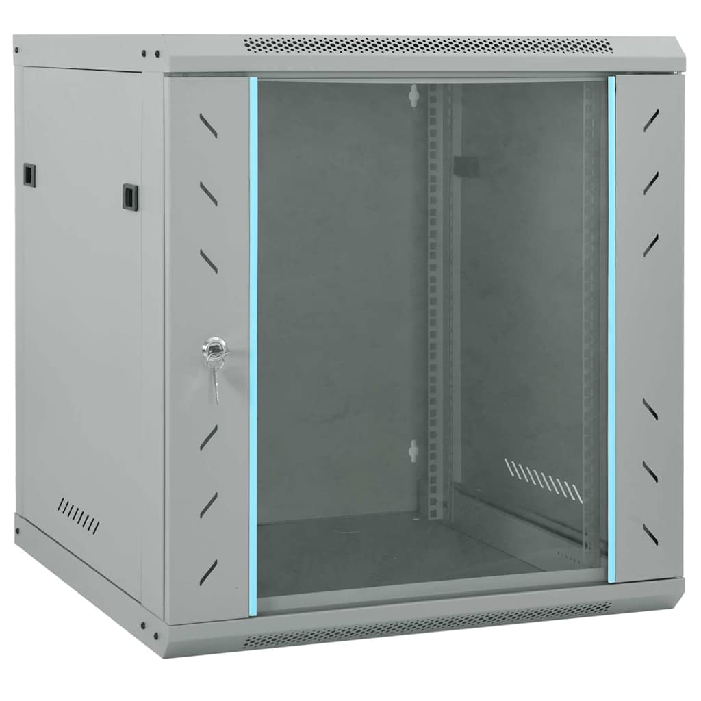 vidaXL Szafa sieciowa z przechowywaniem Szary 60 x 45 x 65 cm Stal