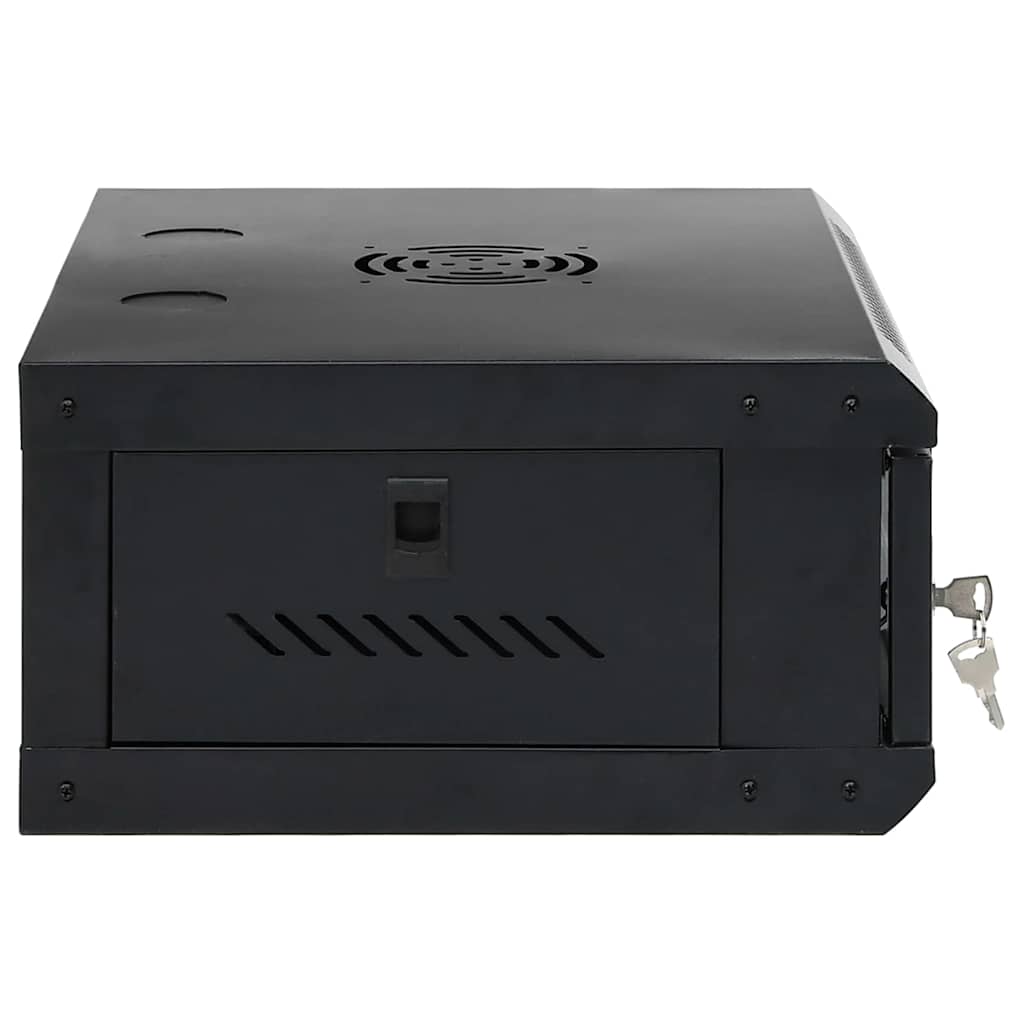 vidaXL Szafa sieciowa z przechowywaniem Czarny 53 x 35 x 21 cm Stal