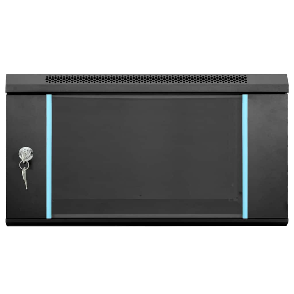 vidaXL Szafa sieciowa z przechowywaniem Czarny 53 x 60 x 30 cm Stal