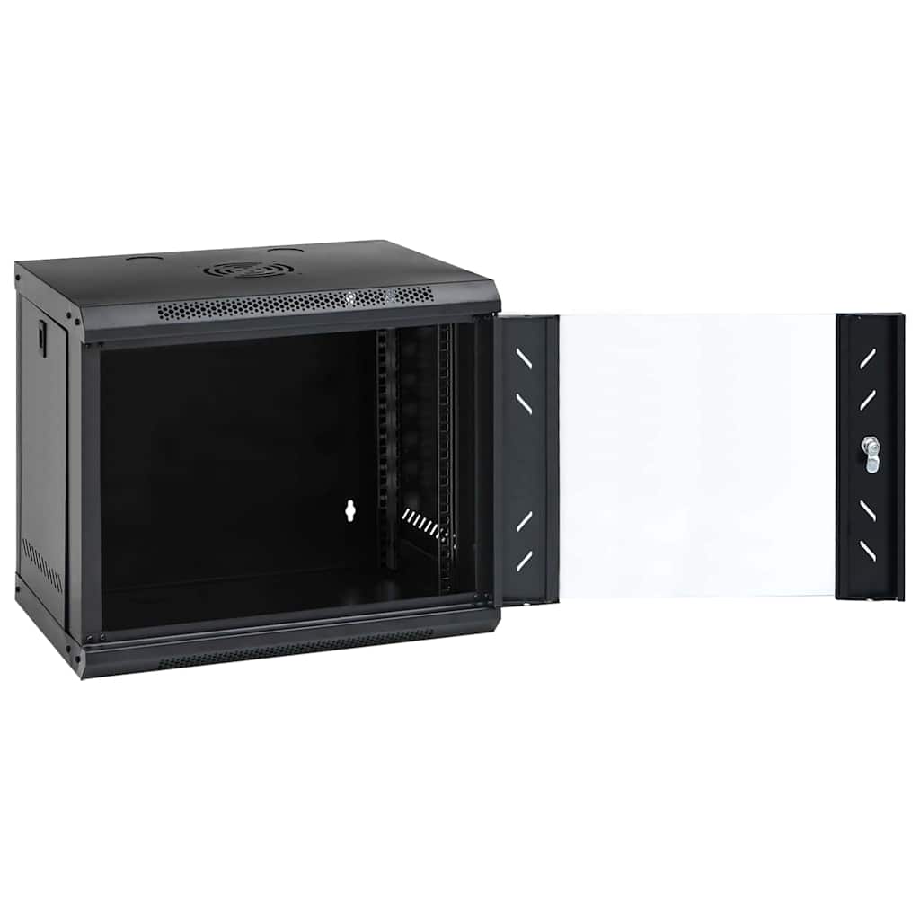 vidaXL Szafa sieciowa z przechowywaniem Czarny 53 x 45 x 45 cm Stal