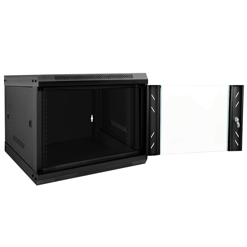 vidaXL Szafa sieciowa z przechowywaniem Czarny 53 x 60 x 45 cm Stal