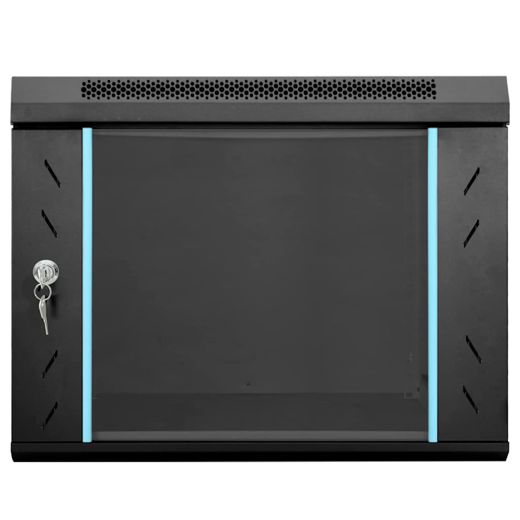 vidaXL Szafa sieciowa z przechowywaniem Czarny 53 x 60 x 45 cm Stal