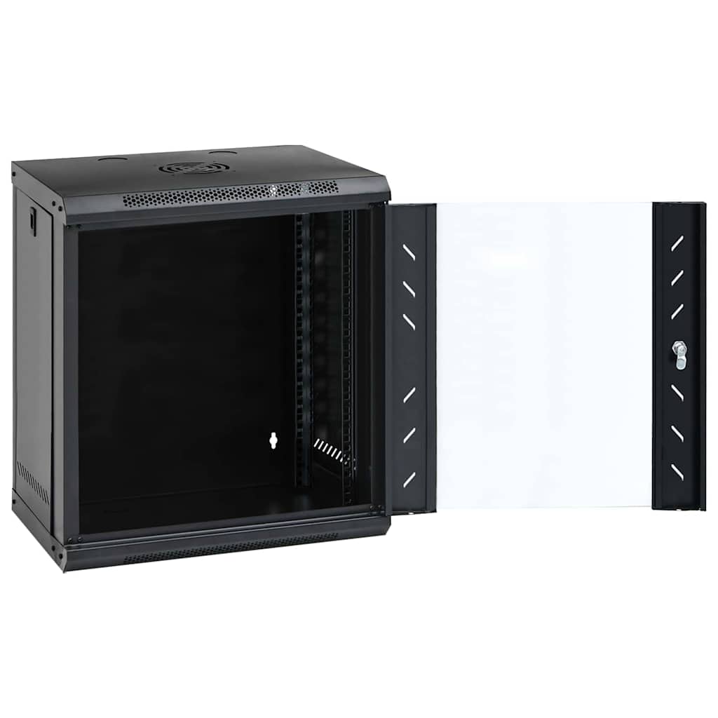 vidaXL Szafa sieciowa z przechowywaniem Czarny 53 x 45 x 60 cm Stal