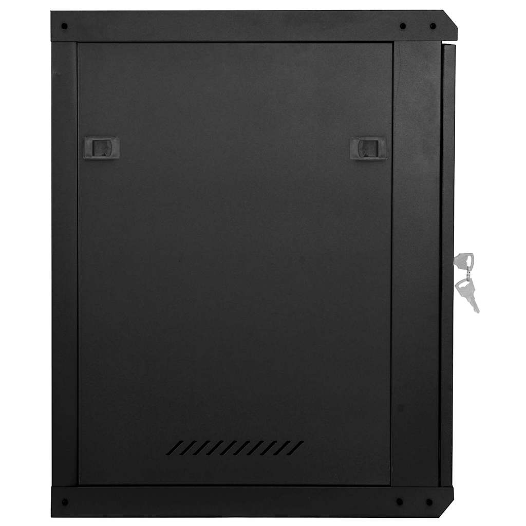 vidaXL Szafa sieciowa z przechowywaniem Czarny 53 x 60 x 60 cm Stal
