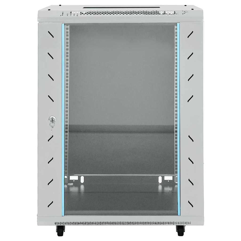 vidaXL Szafa sieciowa z przechowywaniem Szary 60 x 60 x 80 cm Stal