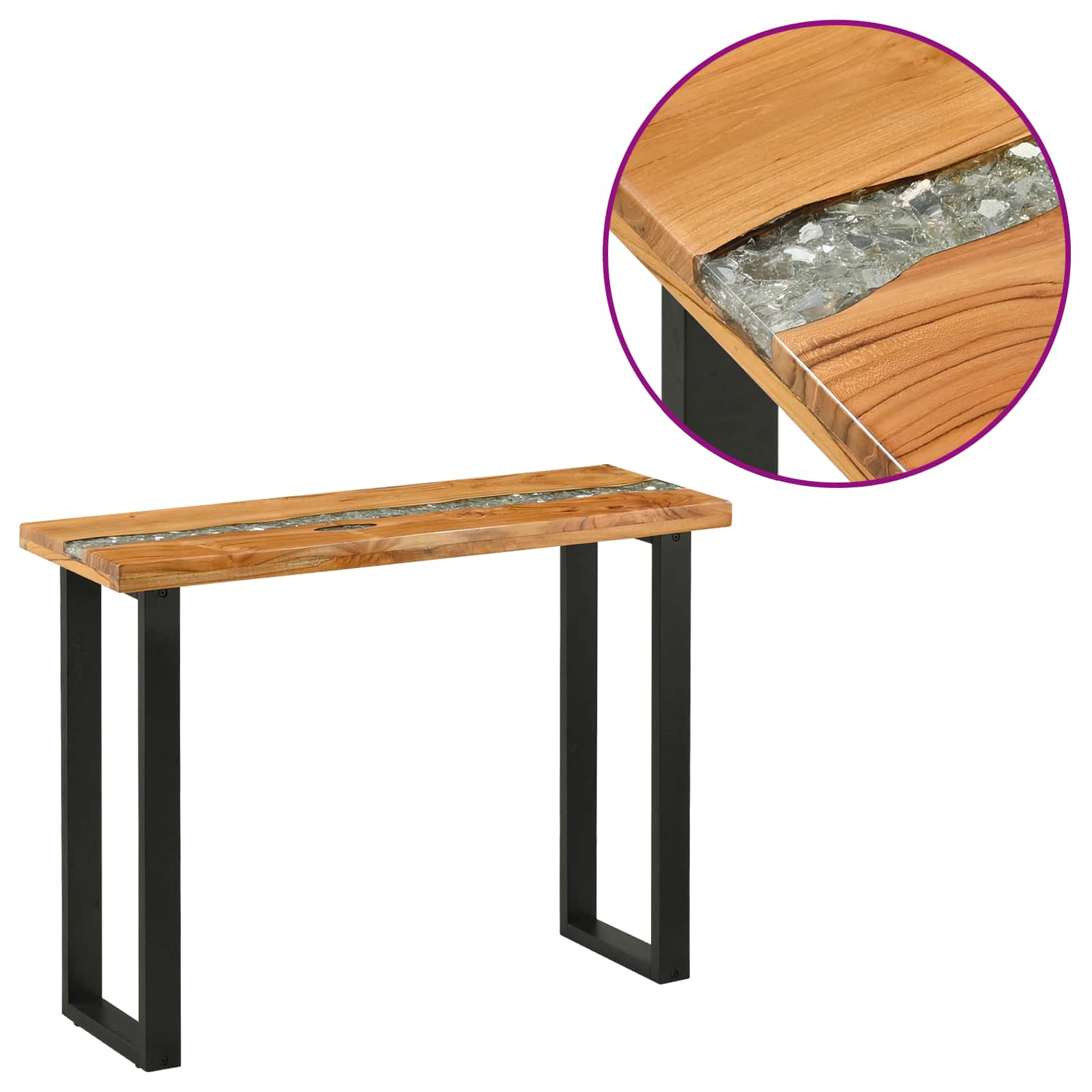 vidaXL Konsola Brązowy 100 x 35 x 75 cm Lite drewno teakowe