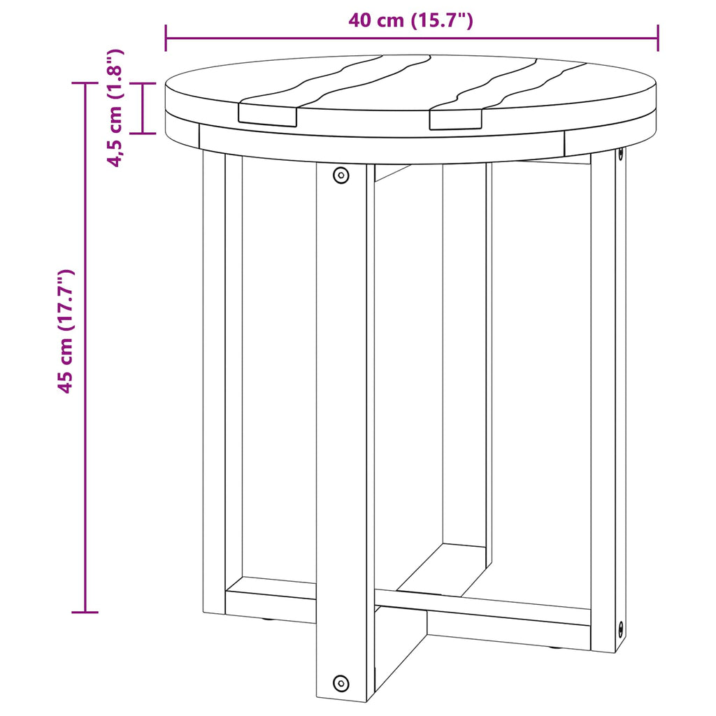 vidaXL Stolik kawowy brązowy 40 x 40 x 45 cm Lite drewno teakowe