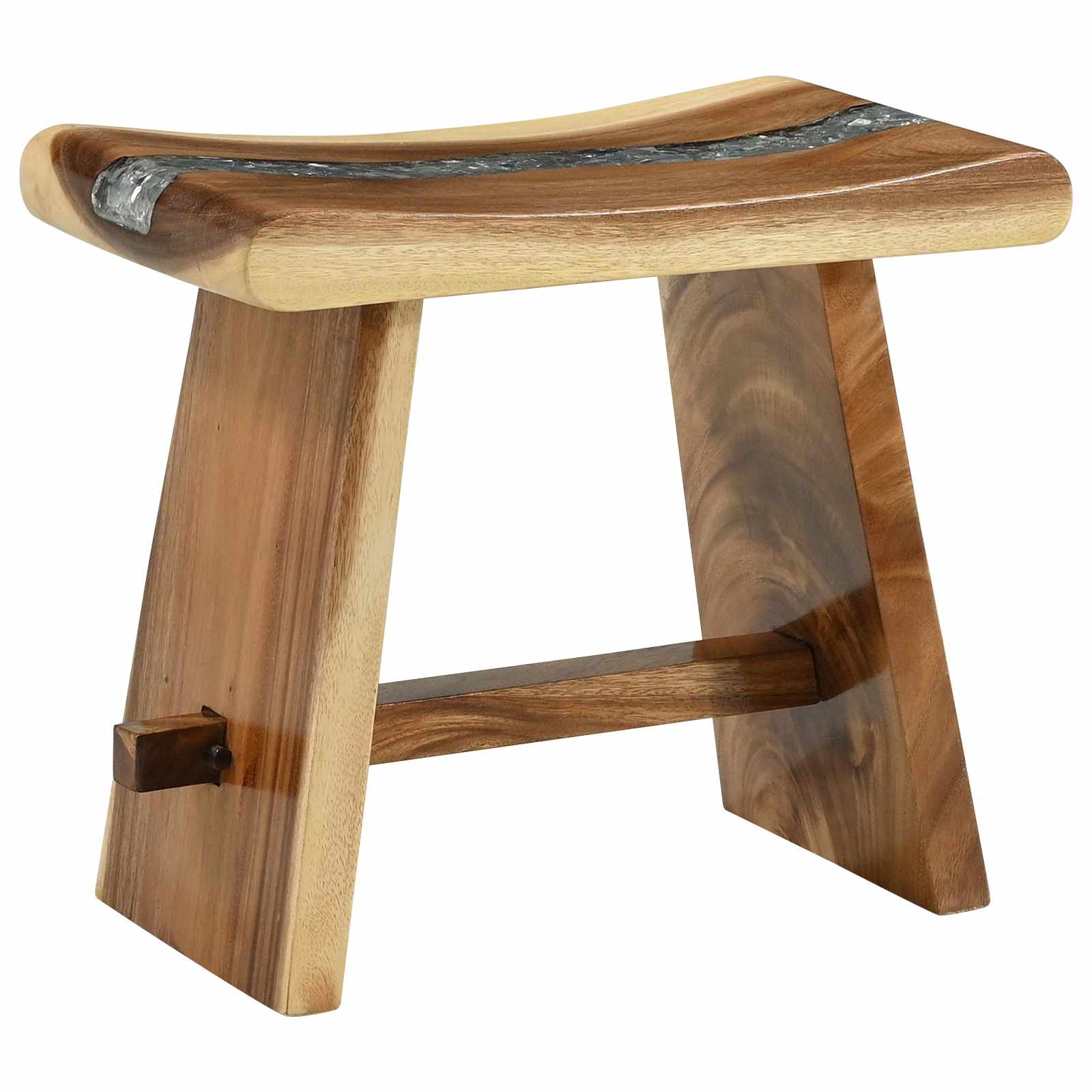 vidaXL Taboret prysznicowy Naturalny 50 x 30 x 44 cm Drewno Suar