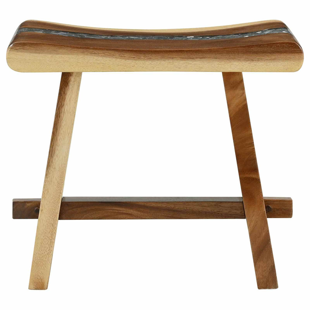 vidaXL Taboret prysznicowy Naturalny 50 x 30 x 44 cm Drewno Suar