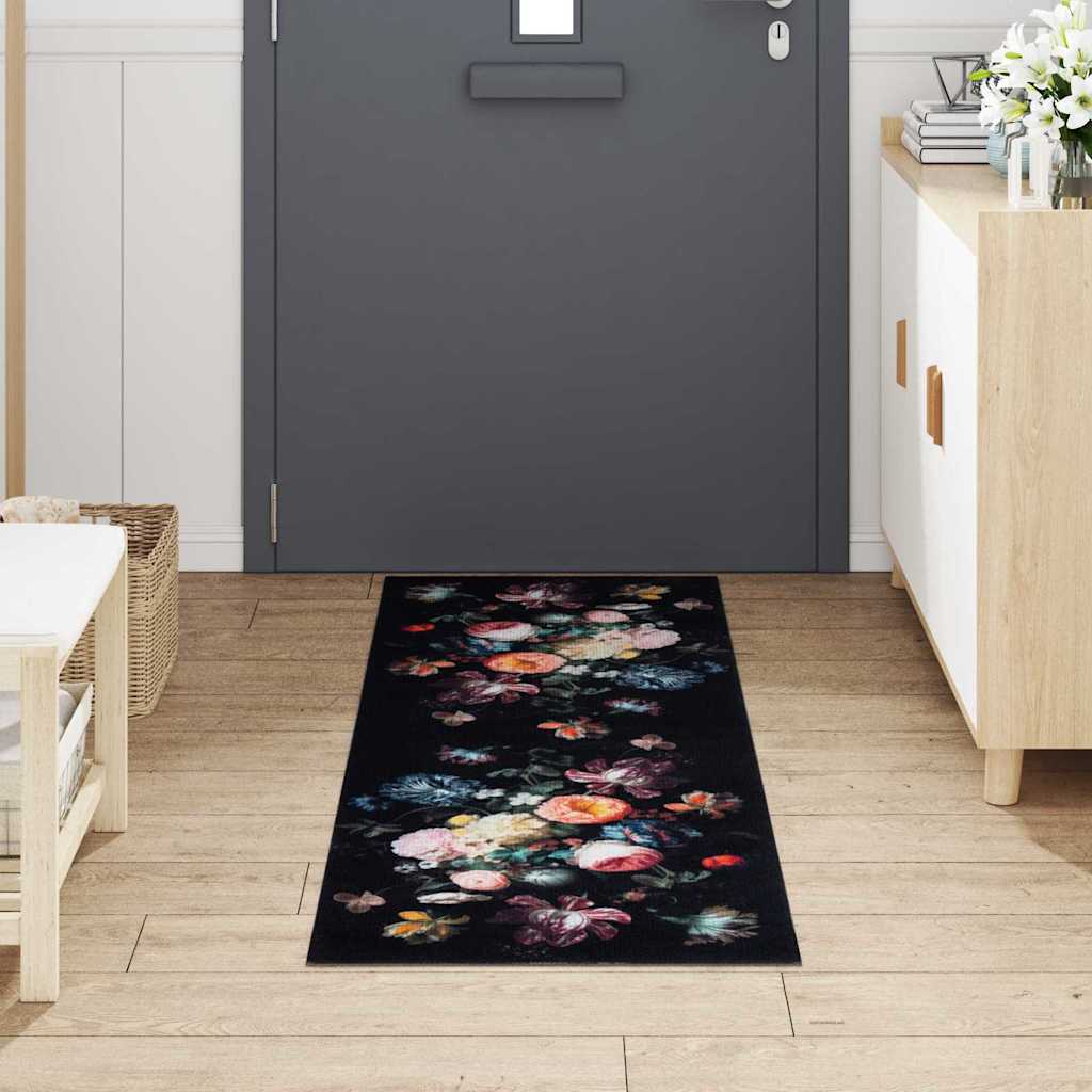 vidaXL Dywan kuchenny Czarny 180 x 60 cm Aksamit