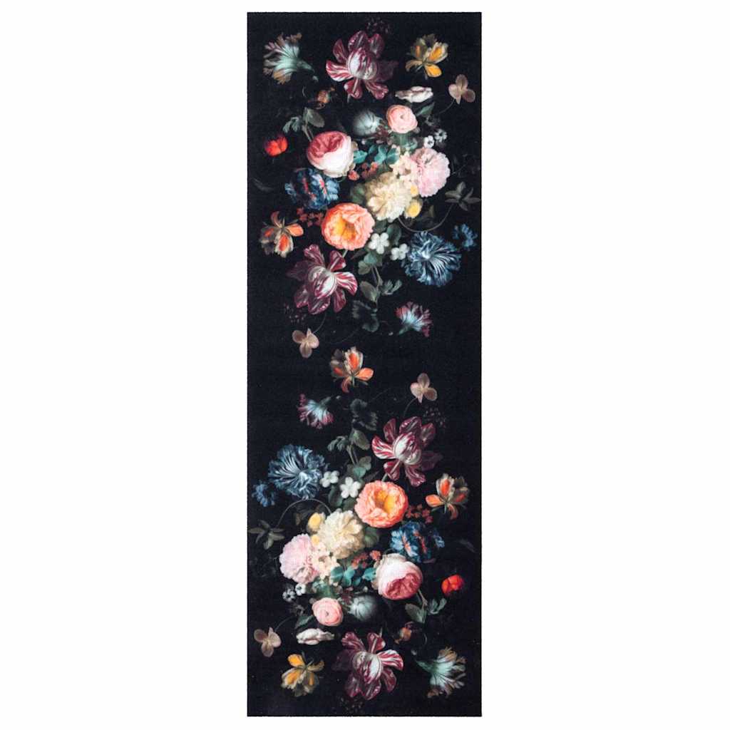 vidaXL Dywan kuchenny Czarny 180 x 60 cm Aksamit