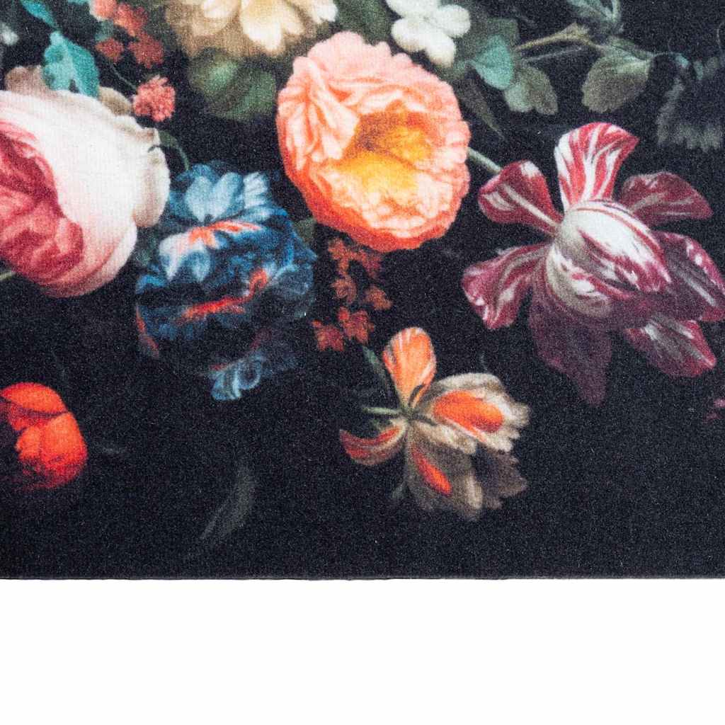 vidaXL Dywan kuchenny Czarny 150 x 45 cm Aksamit