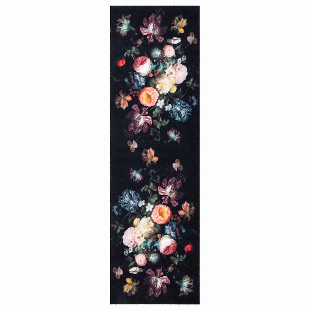 vidaXL Dywan kuchenny Czarny 150 x 45 cm Aksamit
