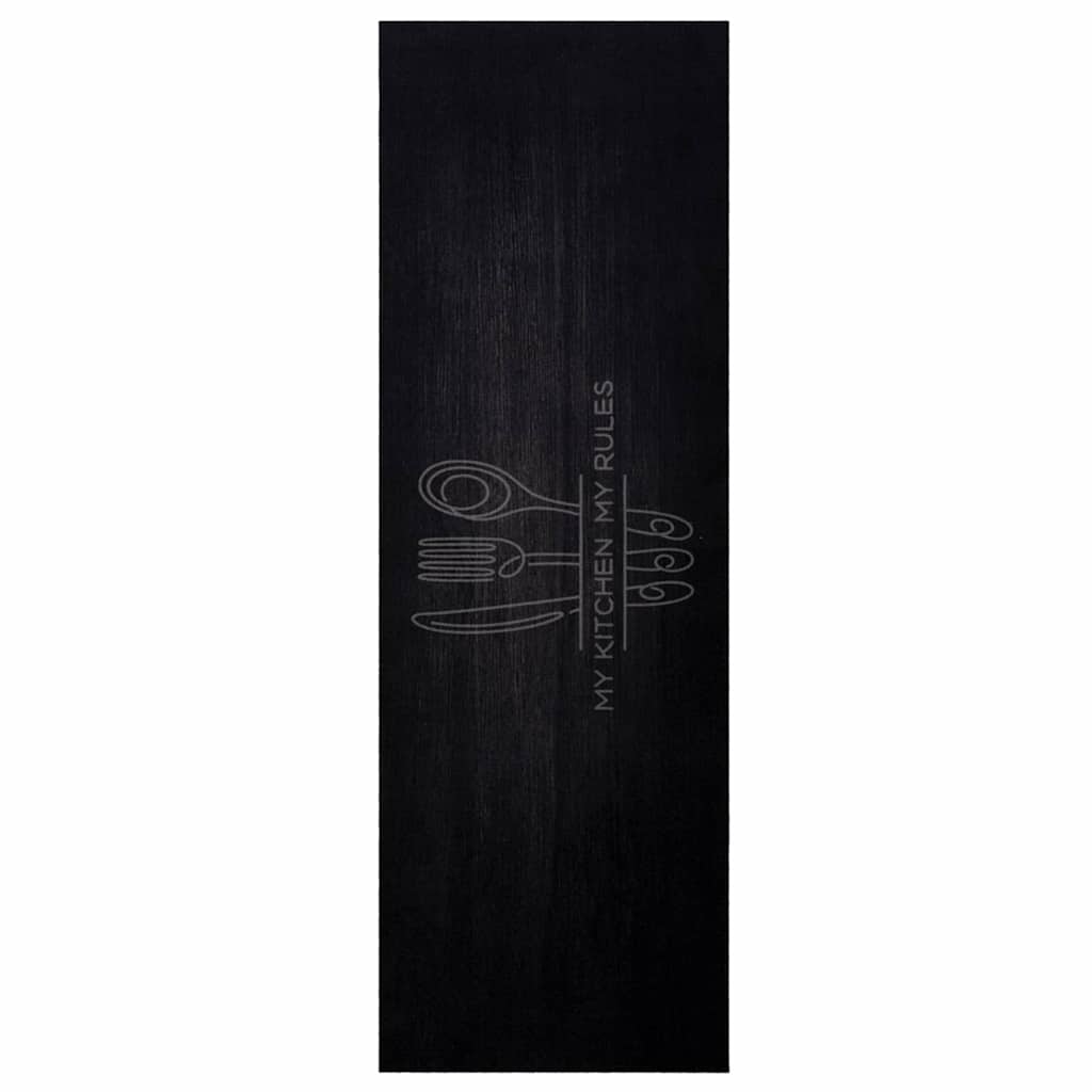 vidaXL Dywan kuchenny Sztućce Czarny 180 x 60 cm Aksamit