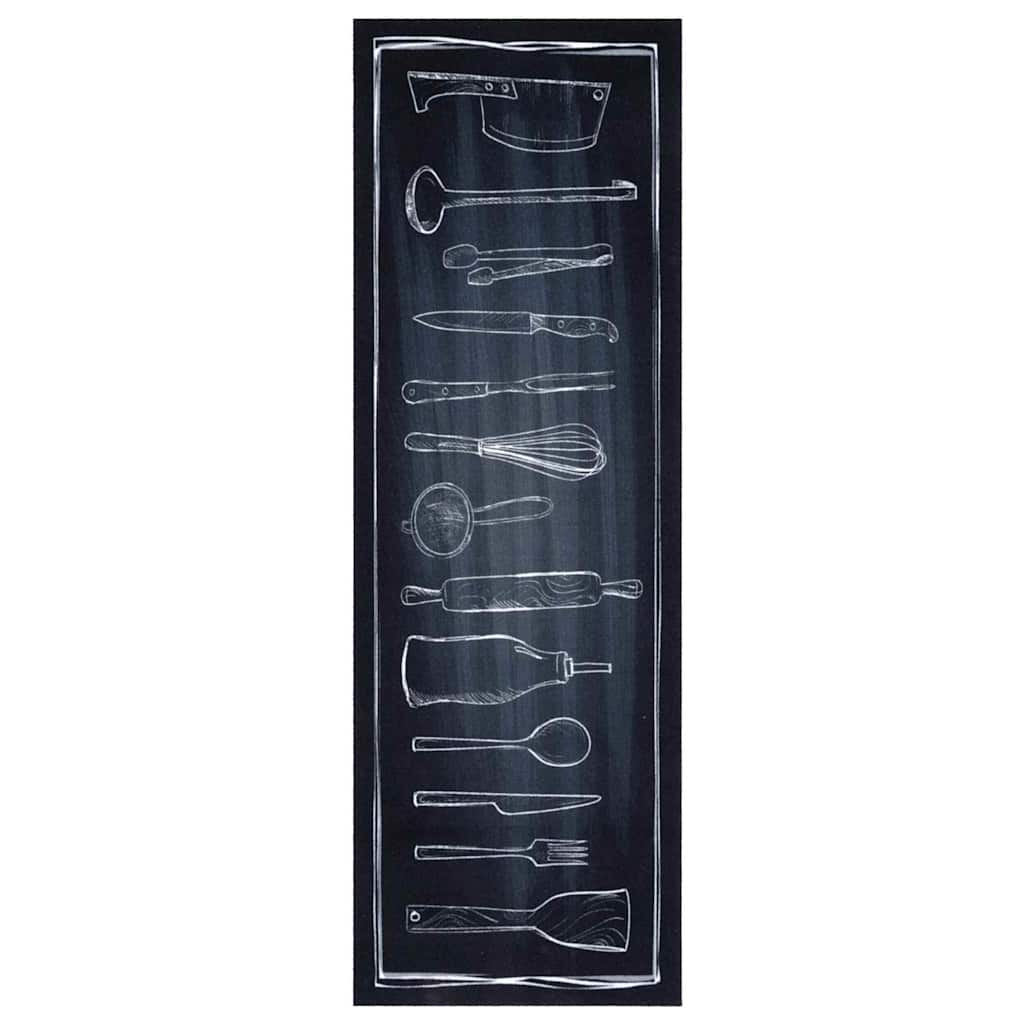 vidaXL Dywan kuchenny Czarny 180 x 60 cm Aksamit