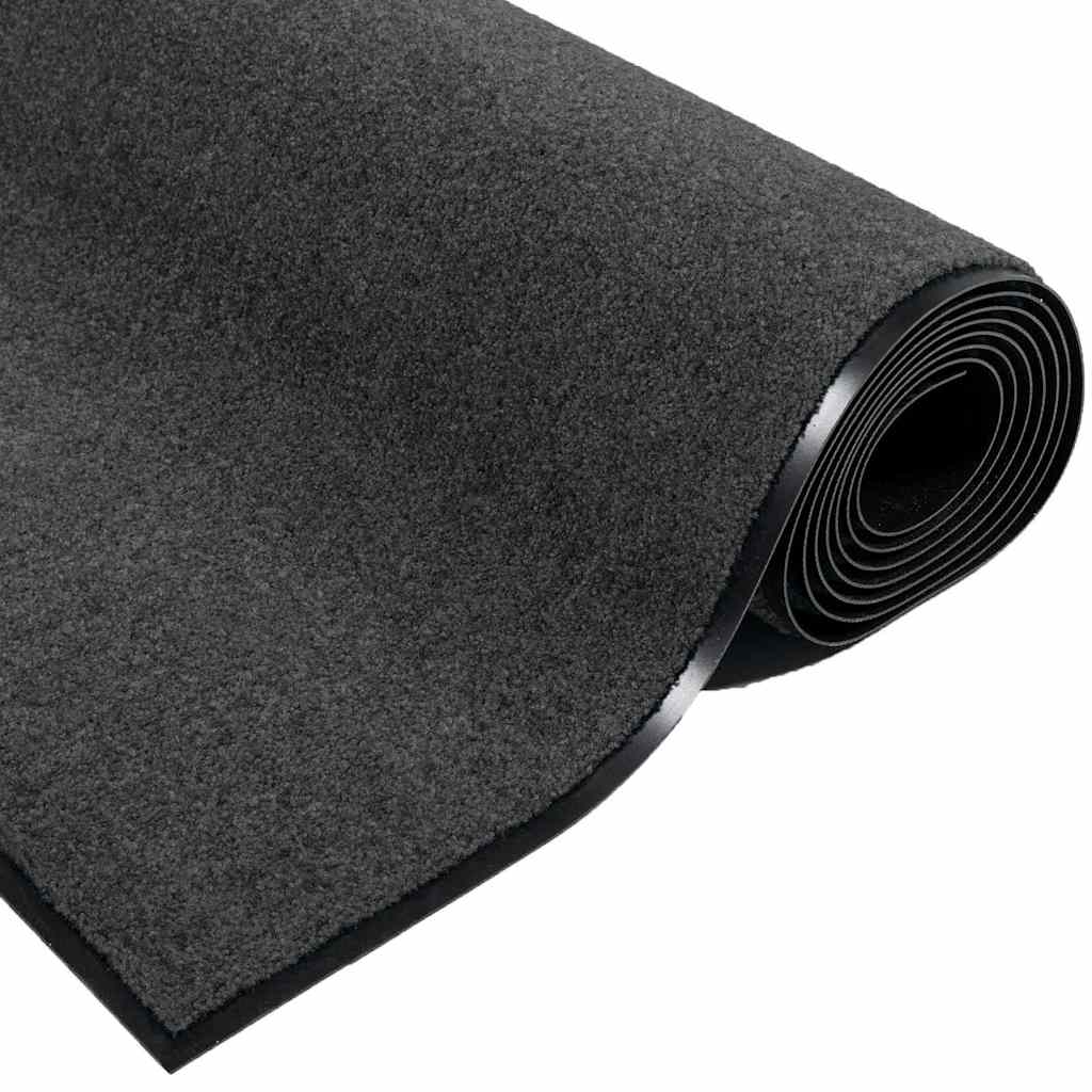 vidaXL Dywanik drzwiowy Antracyt 60 x 40 x 1.2 cm Tkanina Teddy