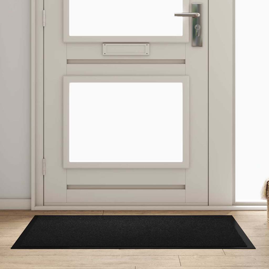 vidaXL Dywanik drzwiowy Czarny 60 x 40 x 1.2 cm Tkanina Teddy