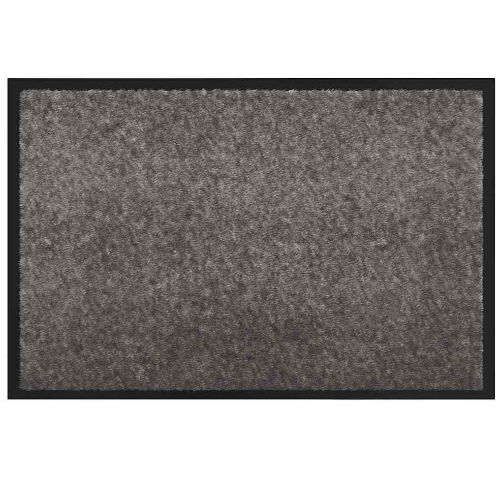 vidaXL Dywanik drzwiowy Jasnoszary 60 x 40 x 1.2 cm Tkanina Teddy