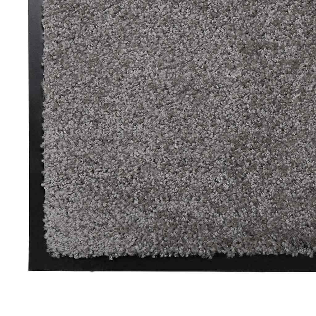 vidaXL Dywanik drzwiowy Jasnoszary 60 x 40 x 1.2 cm Tkanina Teddy