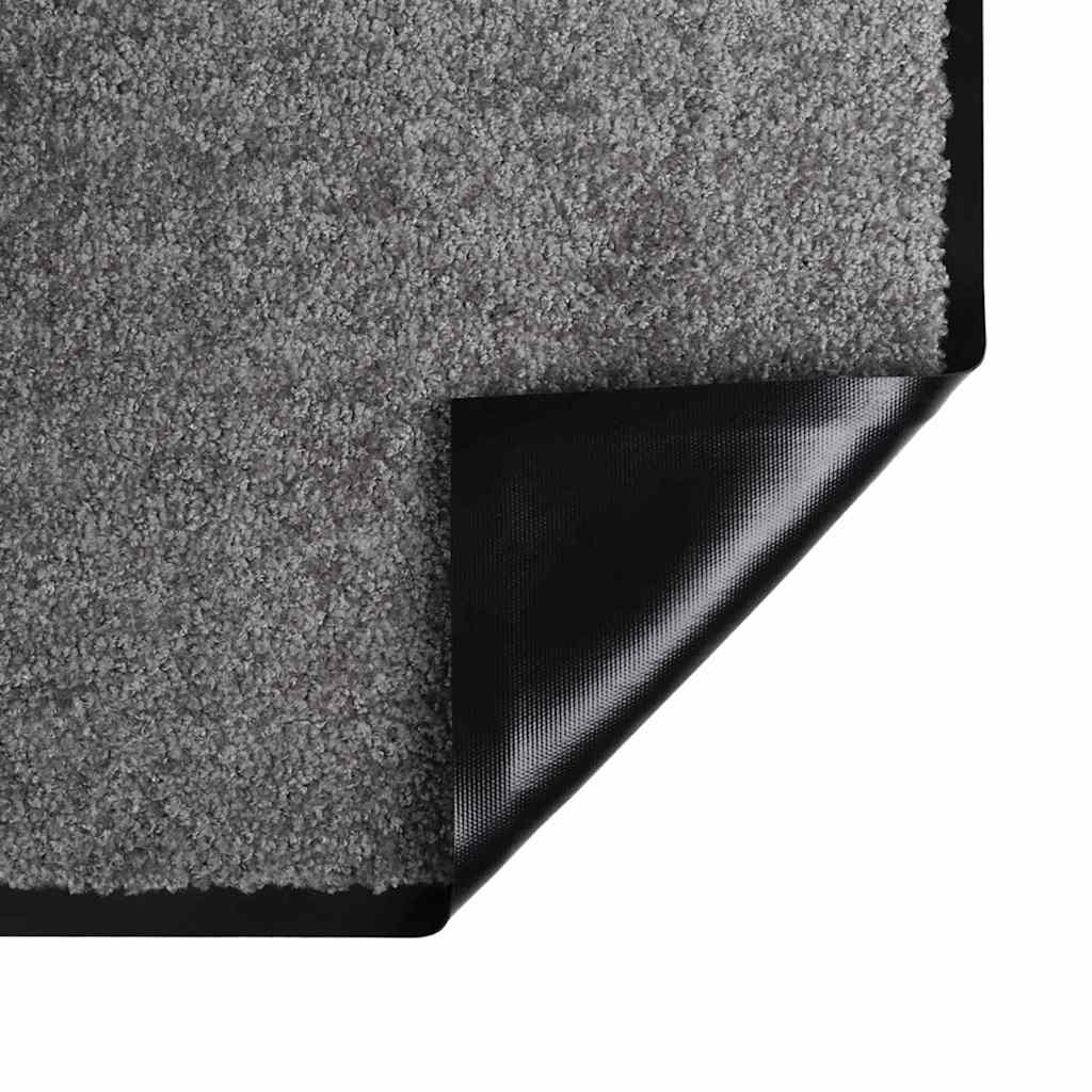 vidaXL Dywanik drzwiowy Jasnoszary 60 x 40 x 1.2 cm Tkanina Teddy