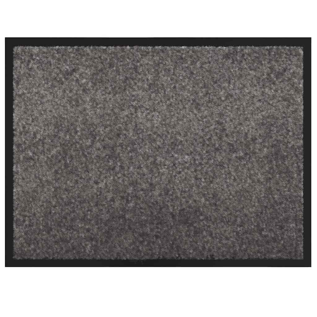 vidaXL Dywanik drzwiowy Jasnoszary 60 x 40 x 1.2 cm Tkanina Teddy