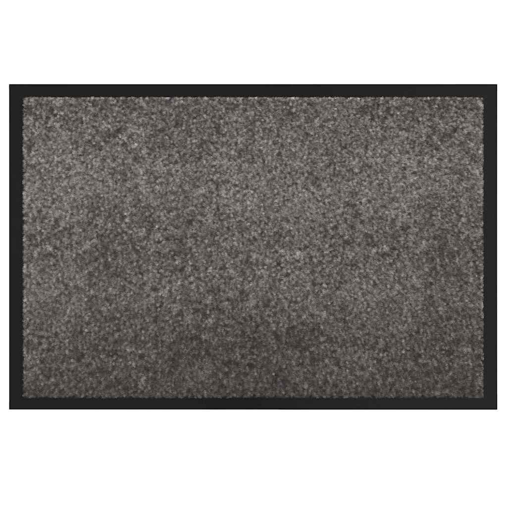vidaXL Dywanik drzwiowy Jasnoszary 60 x 40 x 1.2 cm Tkanina Teddy