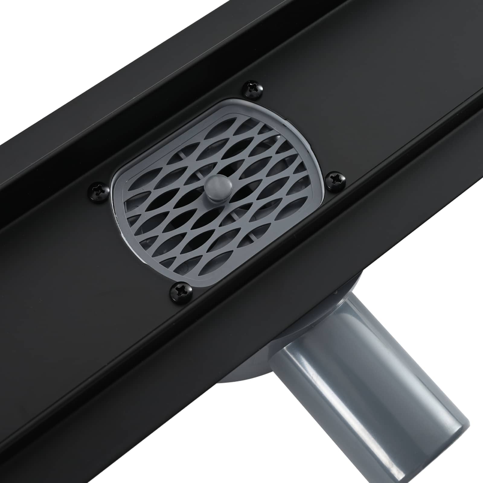 vidaXL Odpływ prysznicowy 2 w 1 z syfonem 360° Czarny 80 cm