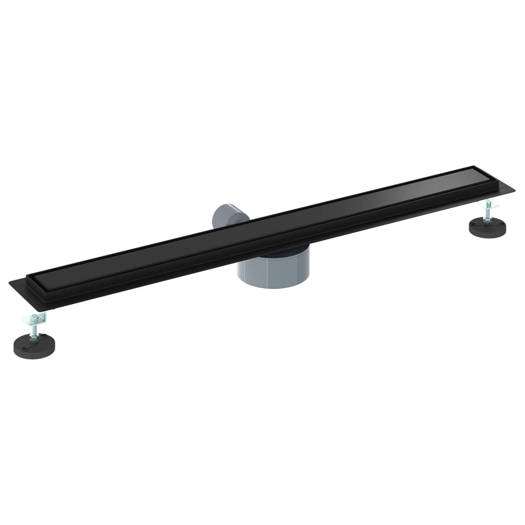 vidaXL Odpływ prysznicowy 2 w 1 z syfonem 360° Czarny 80 cm