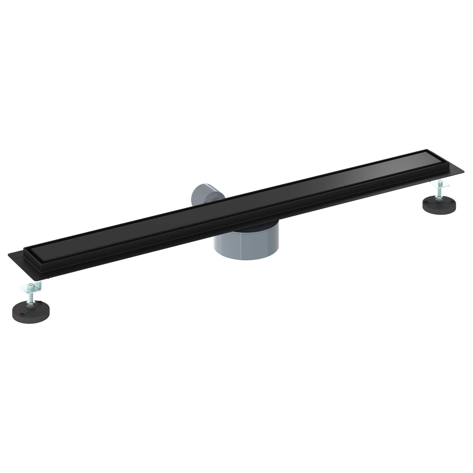 vidaXL Odpływ prysznicowy 2 w 1 z syfonem 360° Czarny 80 cm