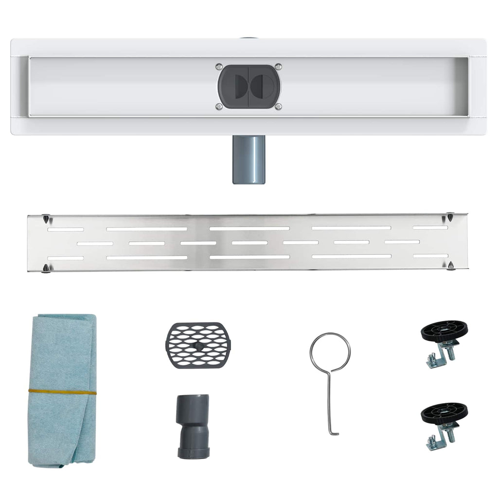 vidaXL Odpływ prysznicowy z szklaną pokrywą i syfonem 360° 50 cm