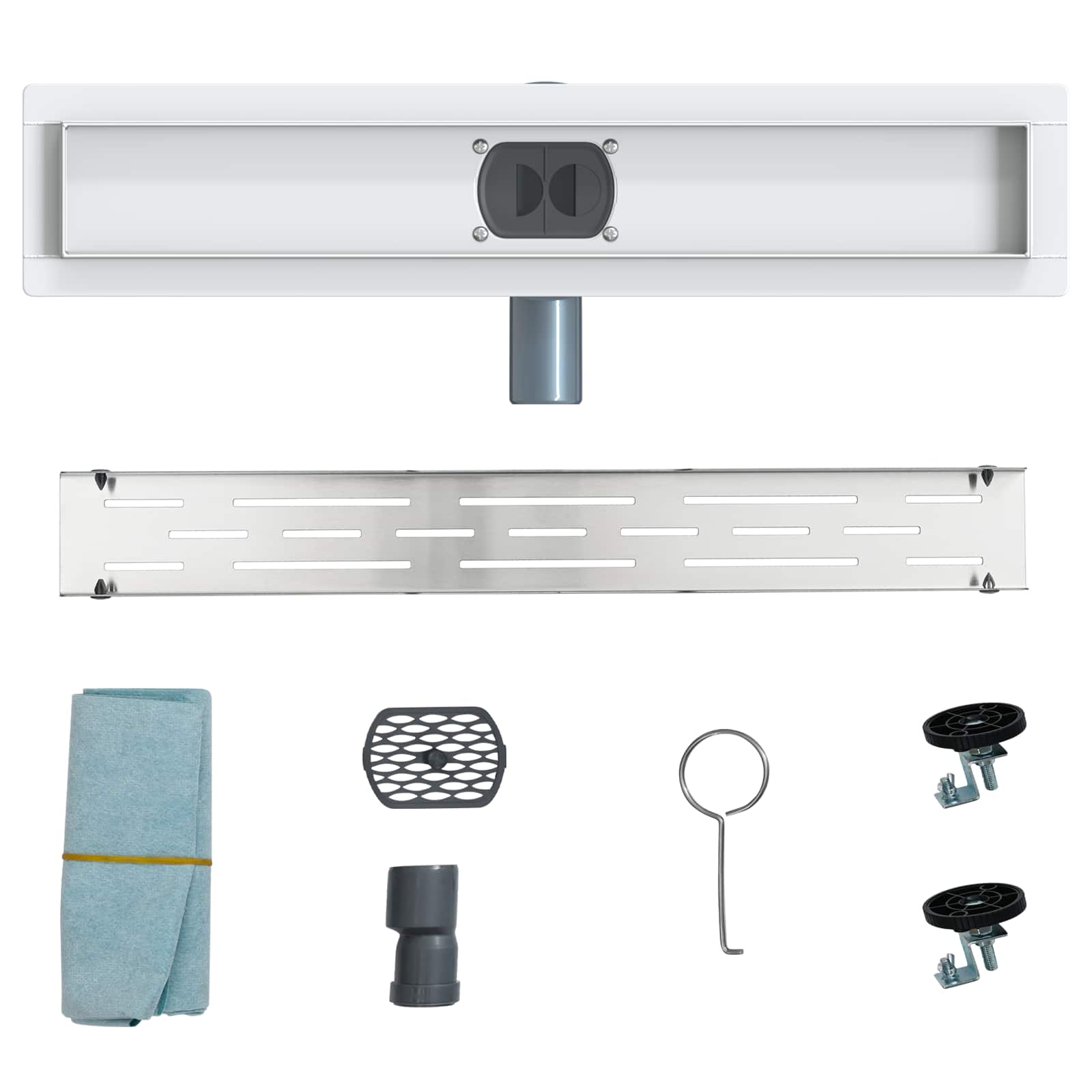 vidaXL Odpływ prysznicowy z szklaną pokrywą i syfonem 360° 50 cm