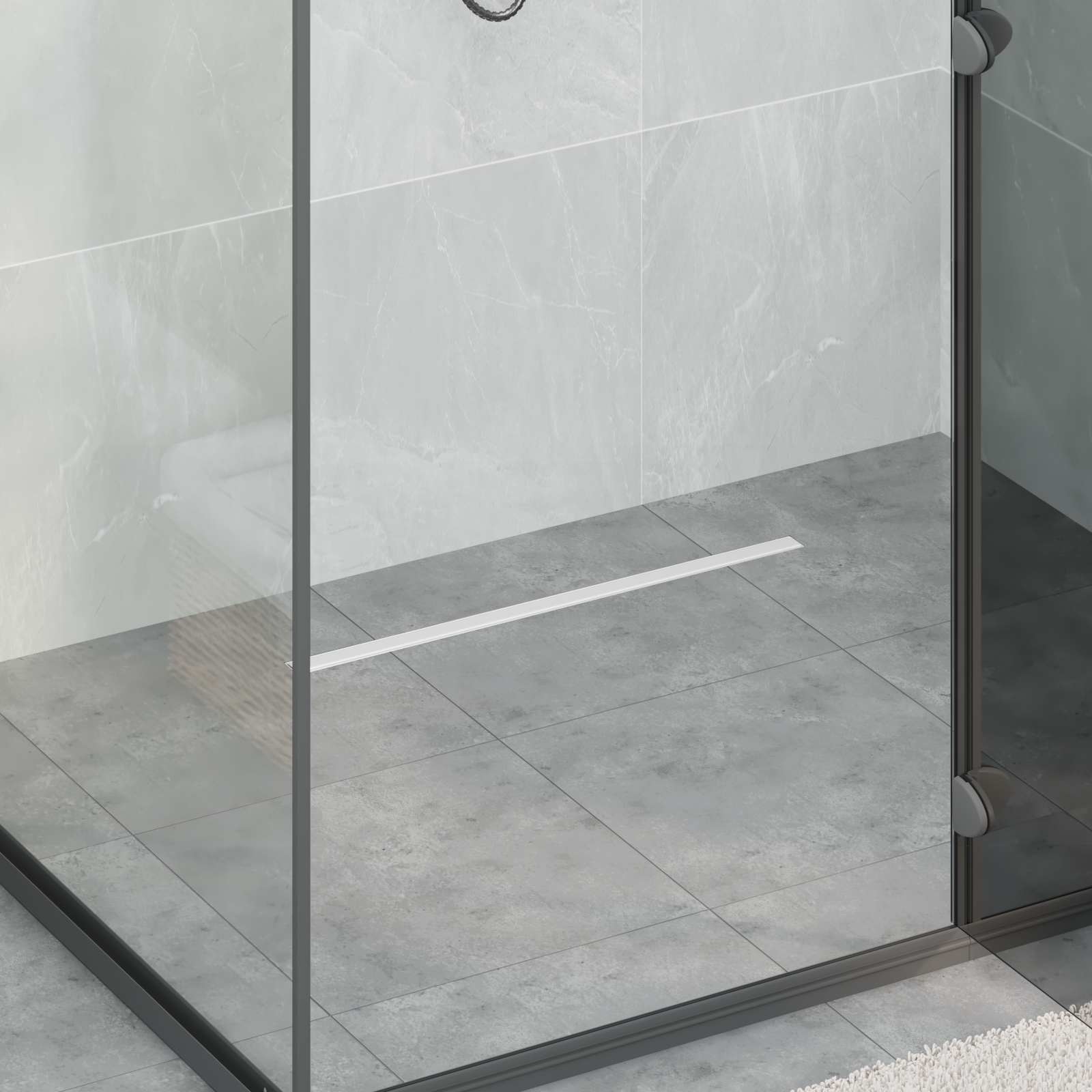 vidaXL 360° Odpływ prysznicowy z cienkim modelem Srebrny 60 cm