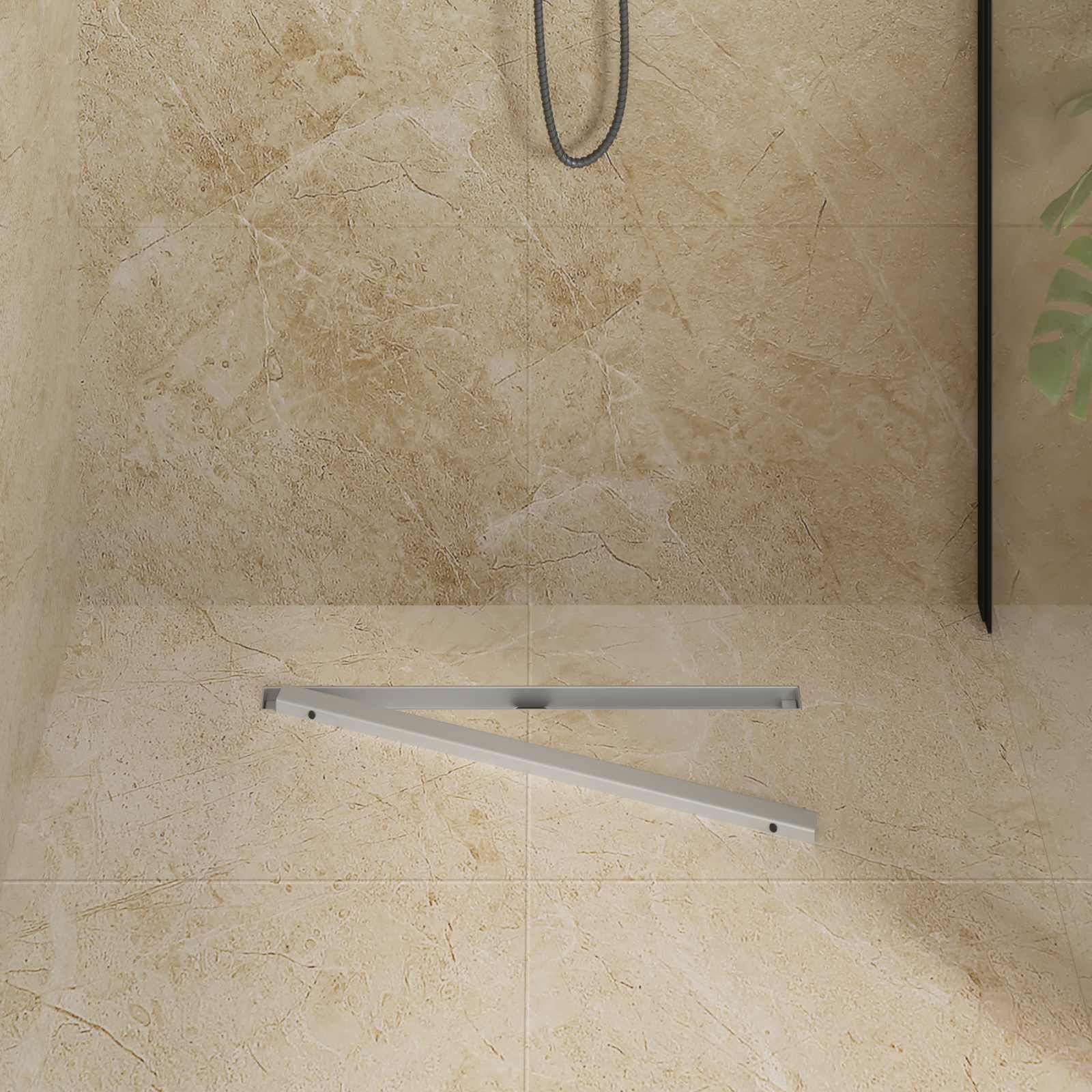 vidaXL 360° Odpływ prysznicowy z cienkim modelem Srebrny 60 cm