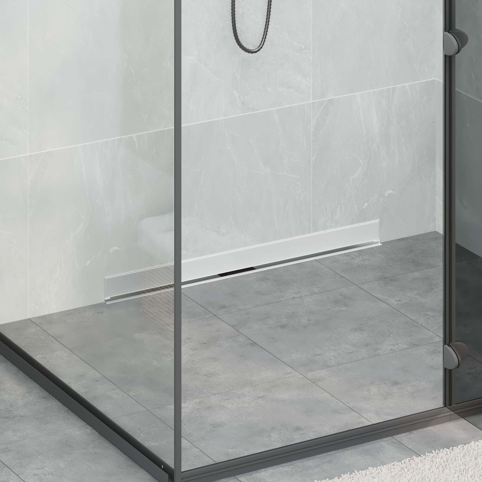 vidaXL Odpływ prysznicowy montowany na ścianie Srebrny 80 cm