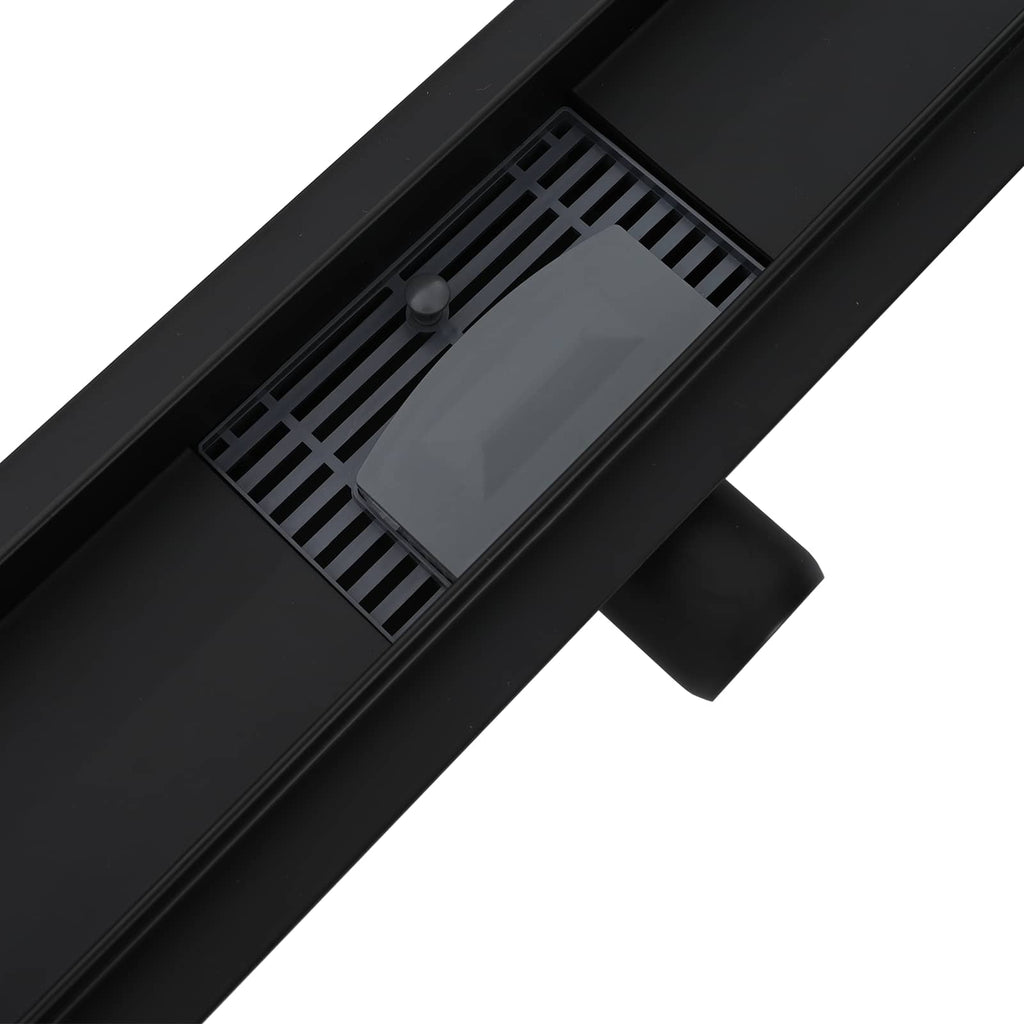 vidaXL 2 w 1 Odwodnienie prysznicowe Czarny 100 cm Stal nierdzewna 304