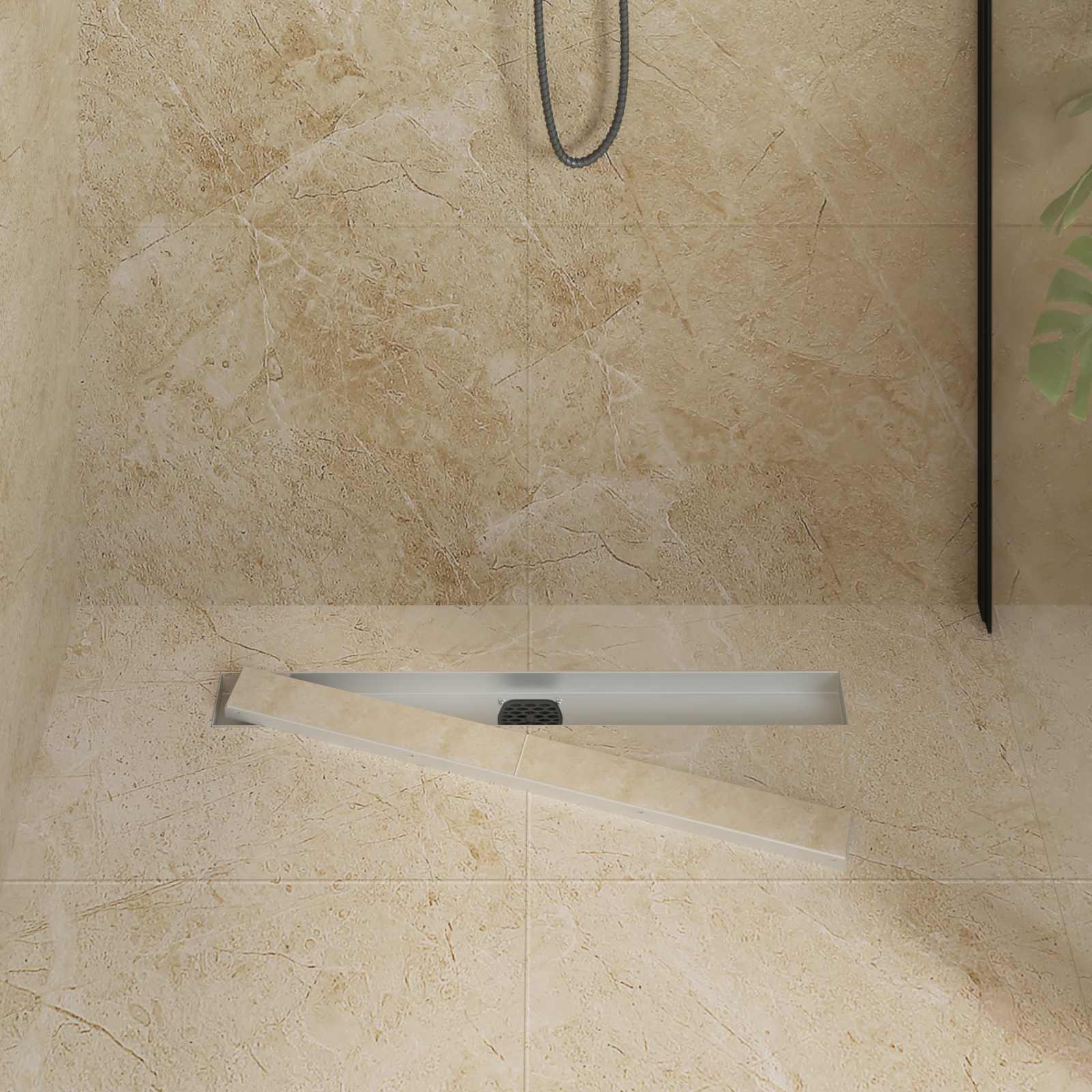 vidaXL Odpływ prysznicowy 2 w 1 z syfonem 360° Srebrny 70 cm