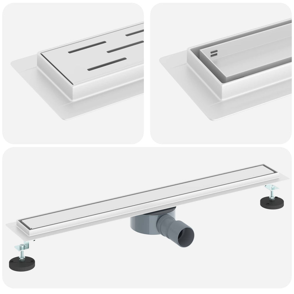 vidaXL Odpływ prysznicowy 2 w 1 z syfonem 360° Srebrny 70 cm