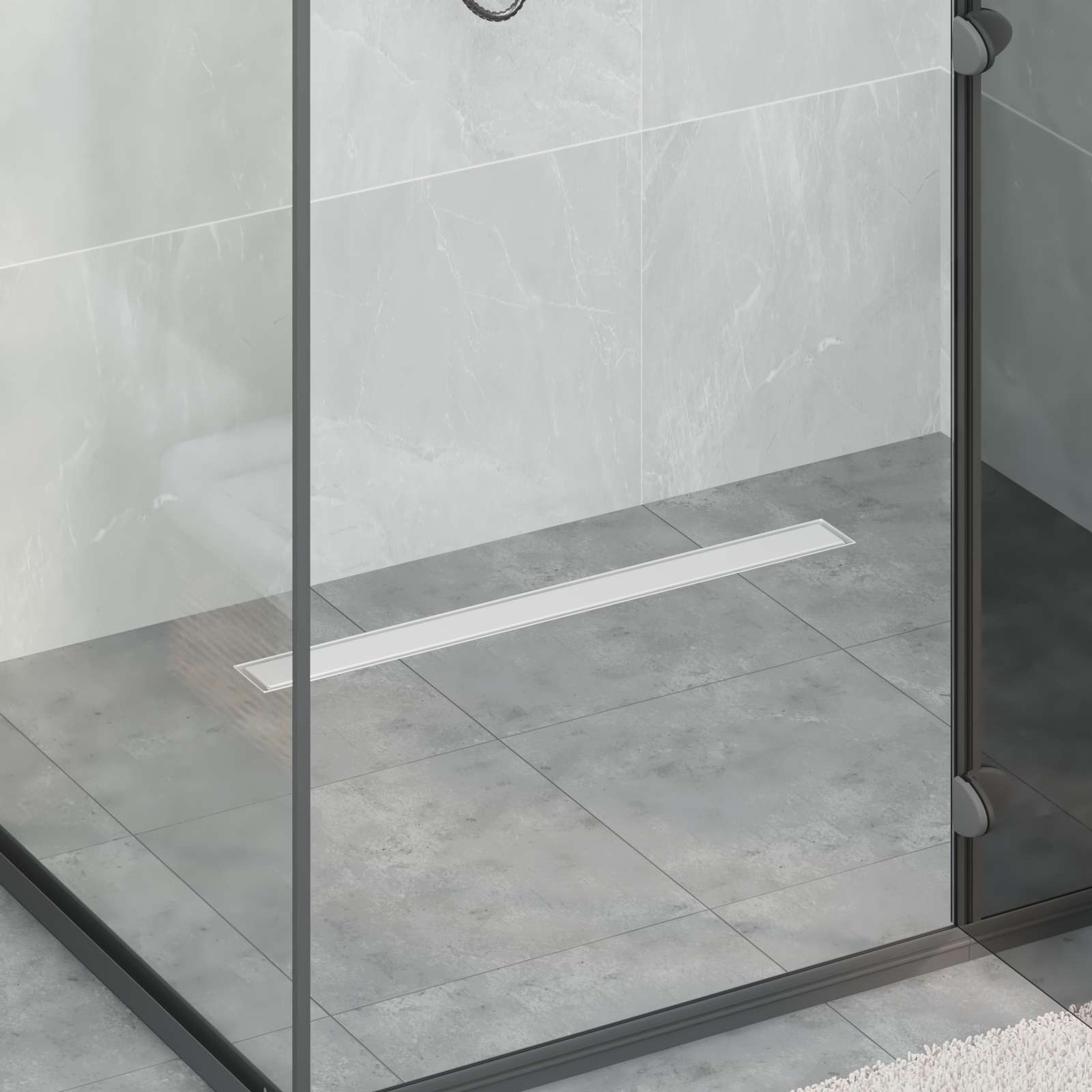 vidaXL 2 w 1 Odwodnienie prysznicowe Srebrny 80 cm Stal nierdzewna 304