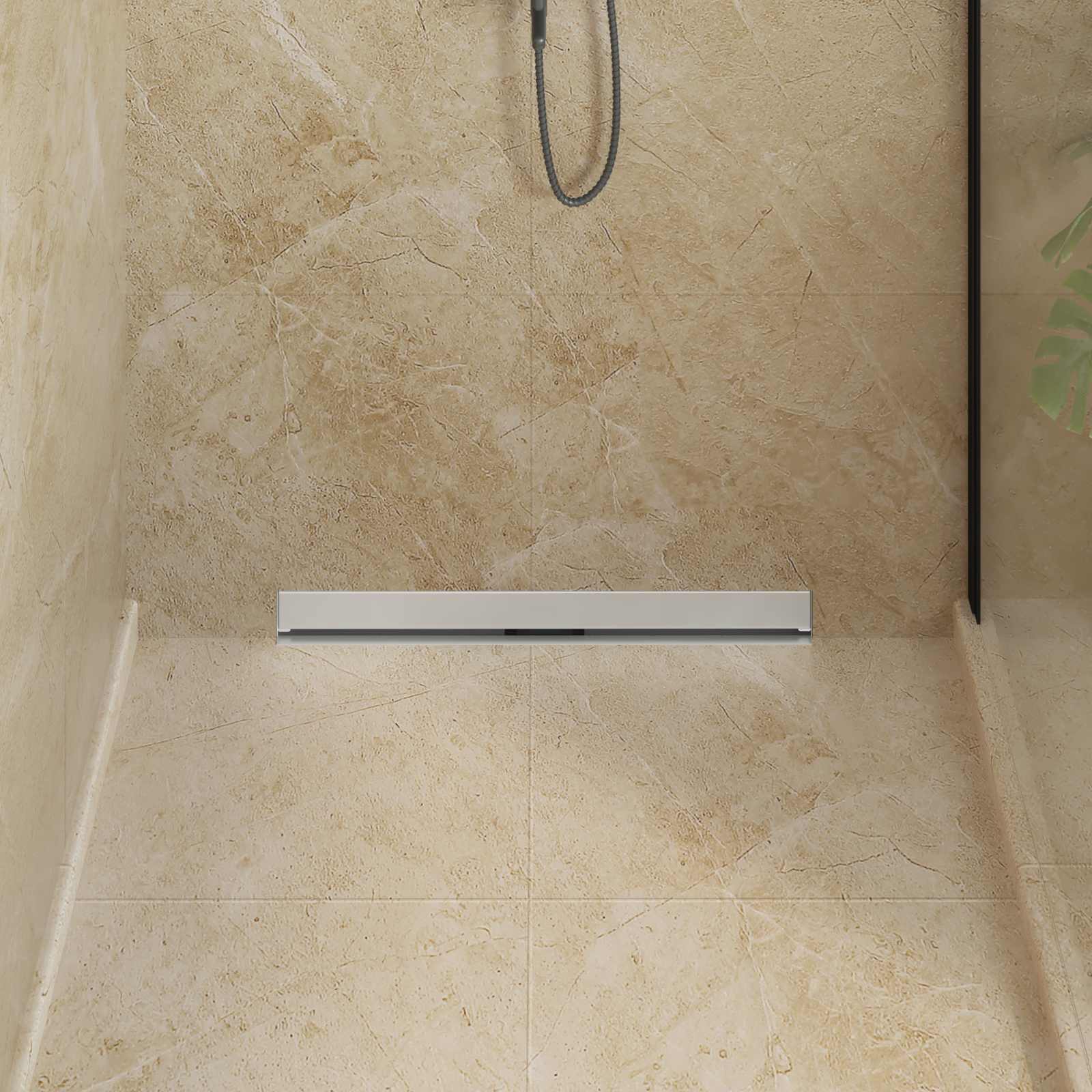 vidaXL Odpływ prysznicowy montowany na ścianie Srebrny 70 cm