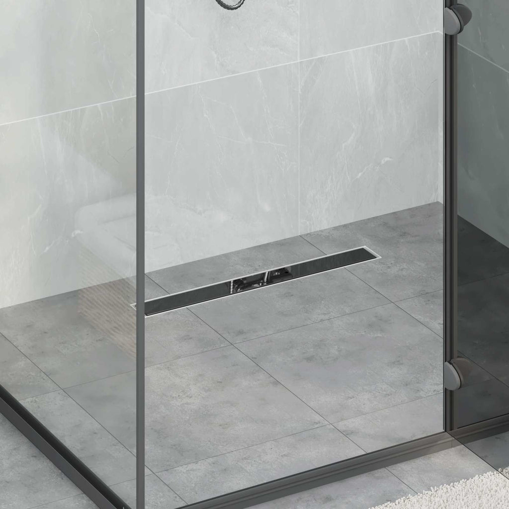 vidaXL Odpływ prysznicowy z szklaną pokrywą i syfonem 360° 60 cm