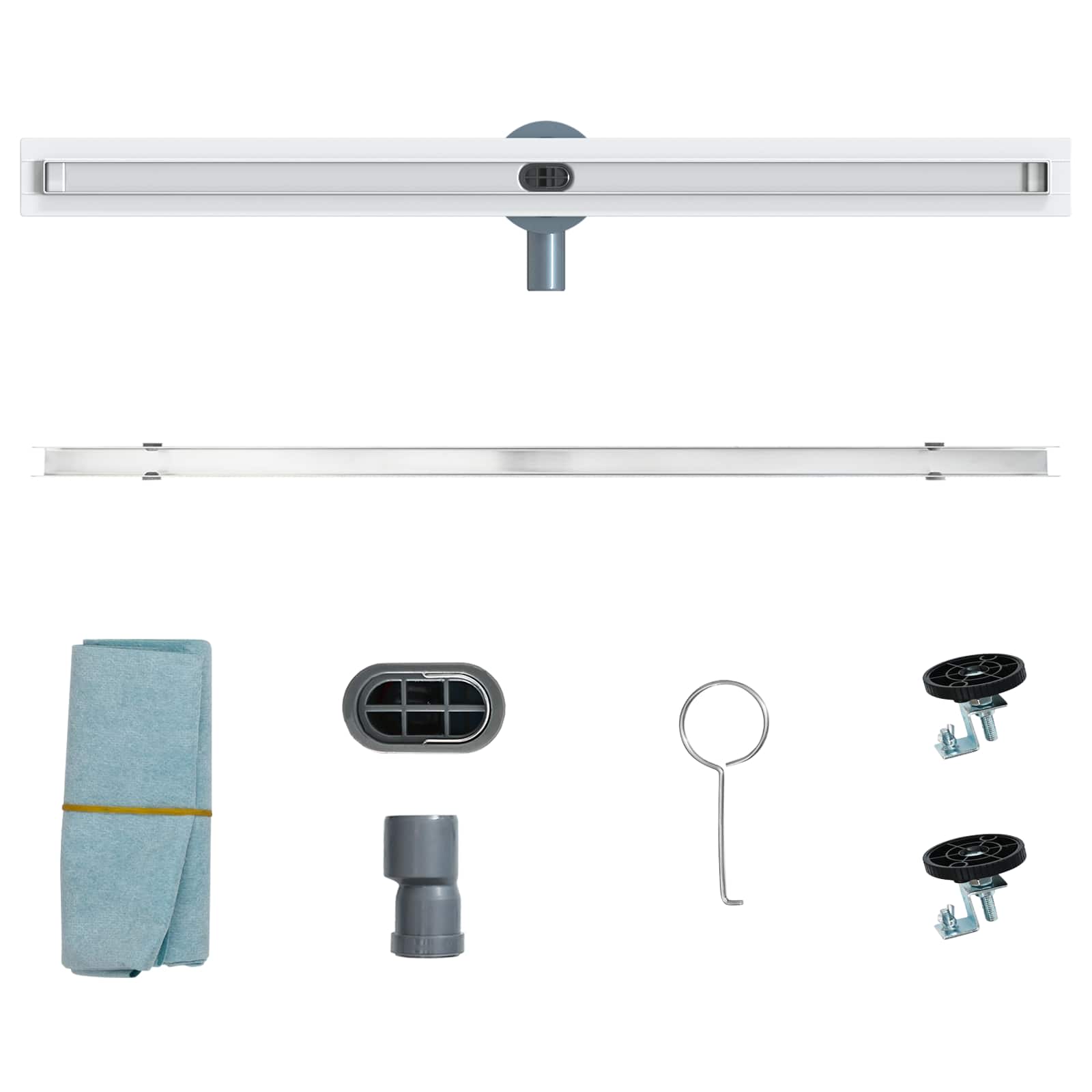 vidaXL 360° Odpływ prysznicowy z cienkim modelem Srebrny 90 cm