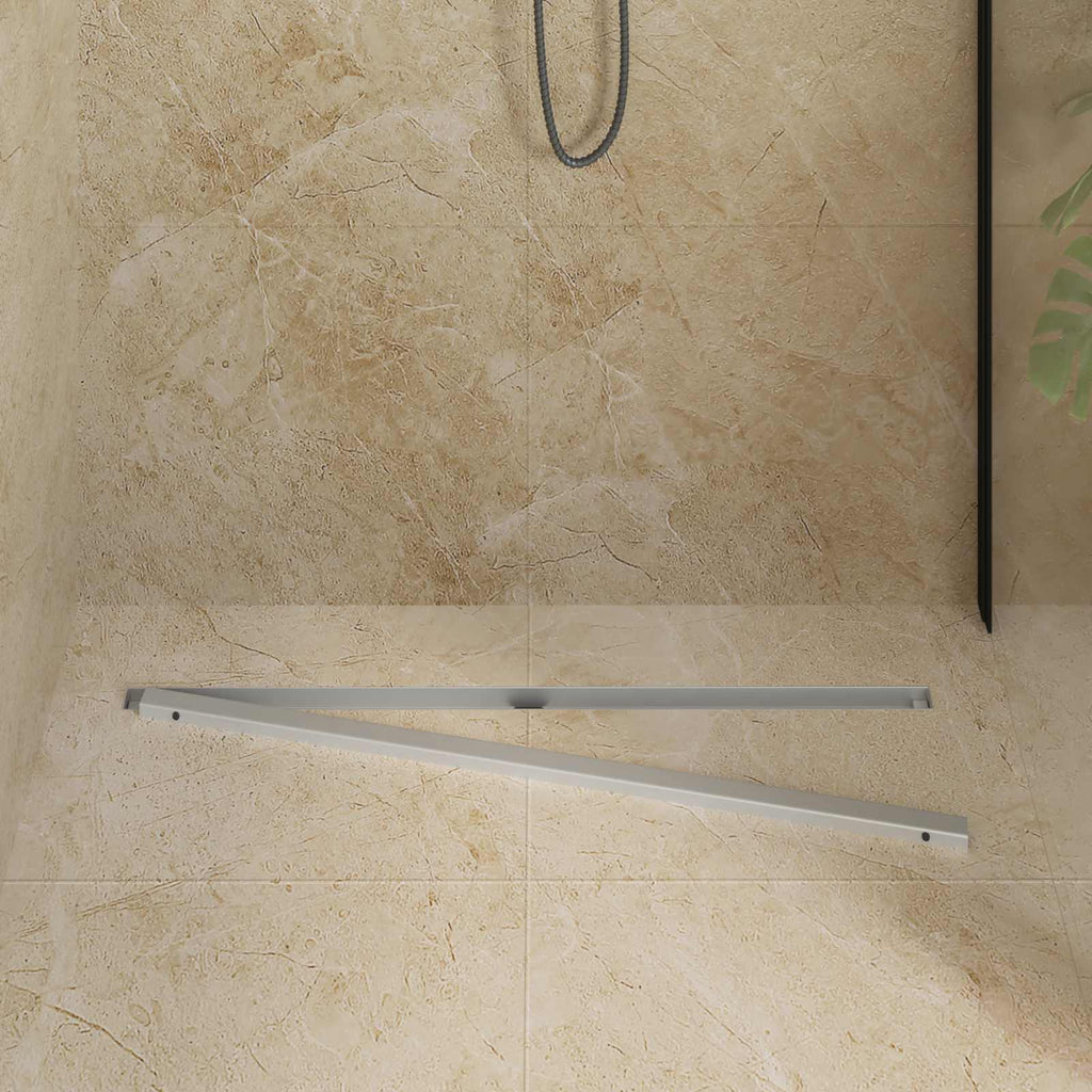 vidaXL 360° Odpływ prysznicowy z cienkim modelem Srebrny 90 cm